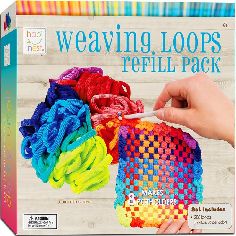 Hapinest Potholder Weaving Loom Refill Loops, Pack of 288 Loom Loops - Image 1